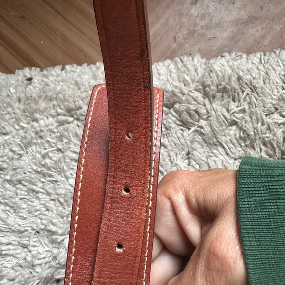 Brooks Brothers Tan Leather Belt with Brass Buckle - Picture 6 of 8